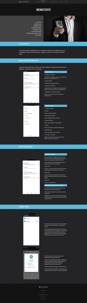 Call Register weboldal fejlesztés