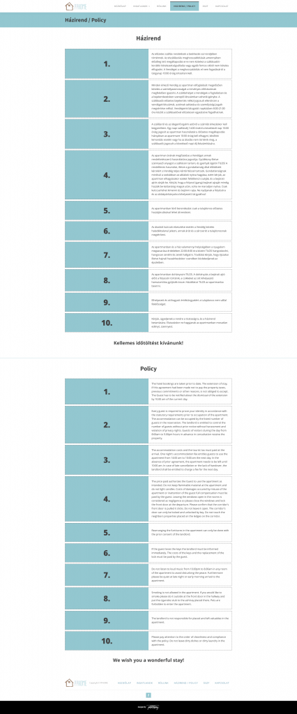 PPHOME weboldal fejlesztés