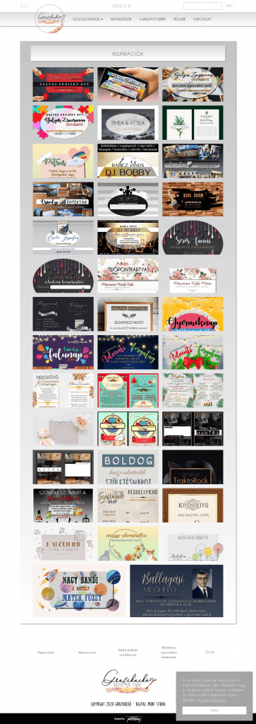 Grafikuckó weboldal fejlesztés
