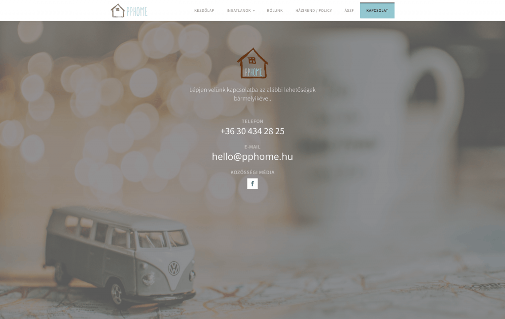 PPHOME weboldal fejlesztés