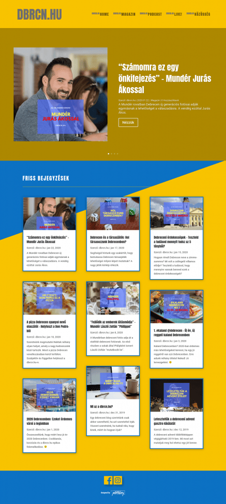 DBRCN Weboldal fejlesztés