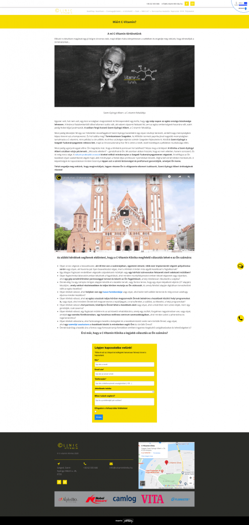 Cvitamin Klinika weboldal fejlesztés