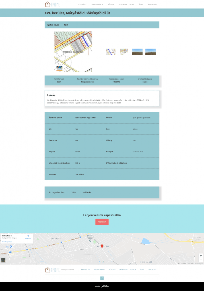 PPHOME weboldal fejlesztés