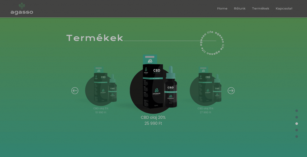 Agasso Life weboldal fejlesztés