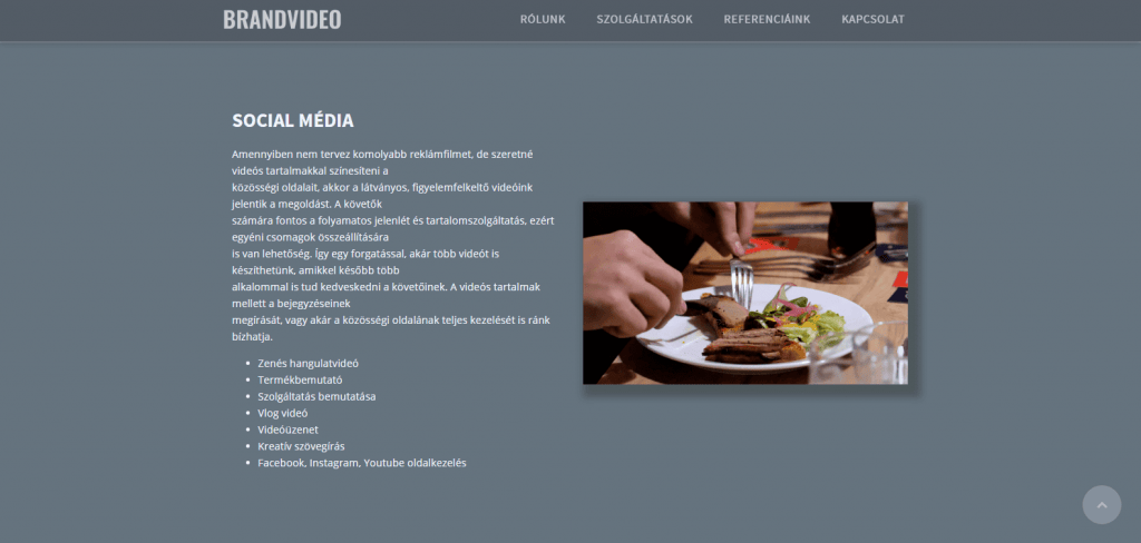 Brandvideo weboldal fejlesztés