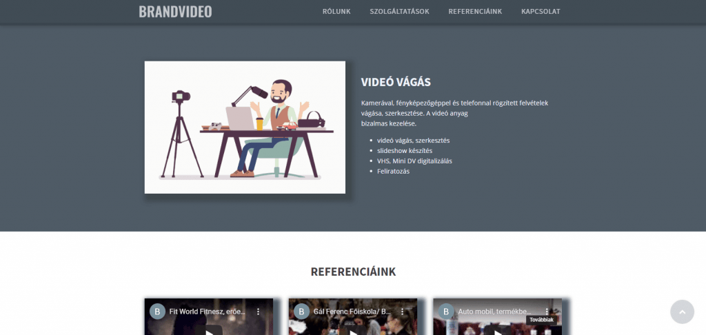 Brandvideo weboldal fejlesztés