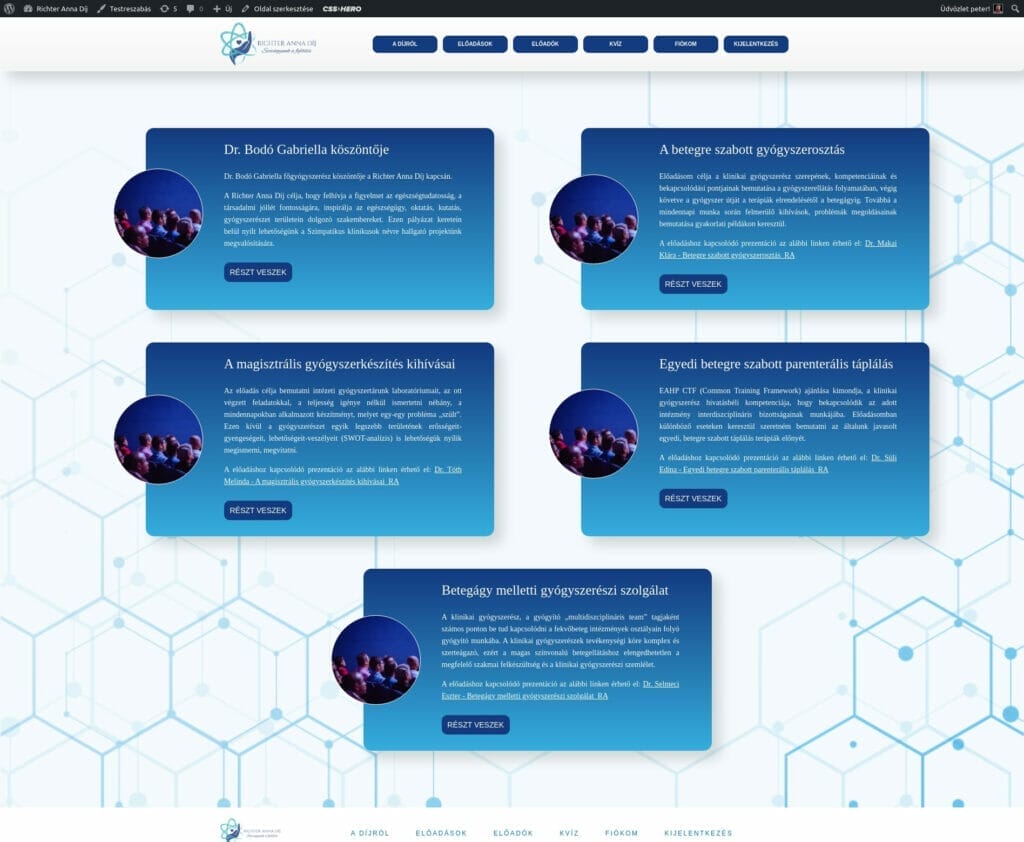 Richter Anna Díj weboldal fejlesztés