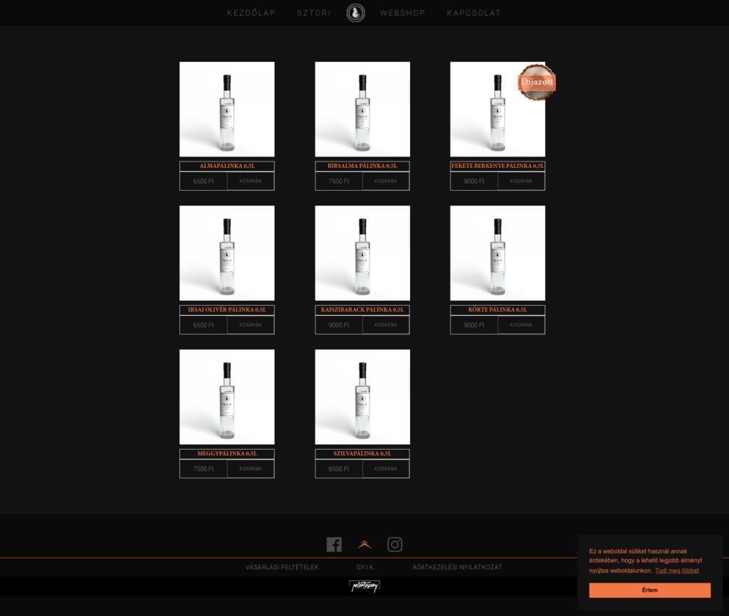 IKUN WebShop fejlesztés