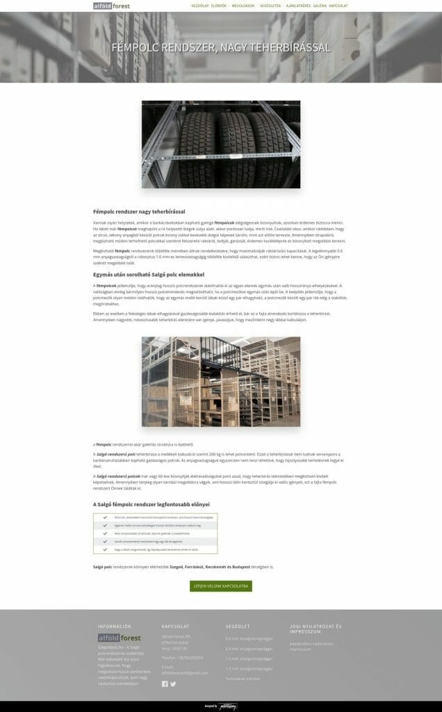 szegedpolc.hu weboldal fejlesztés