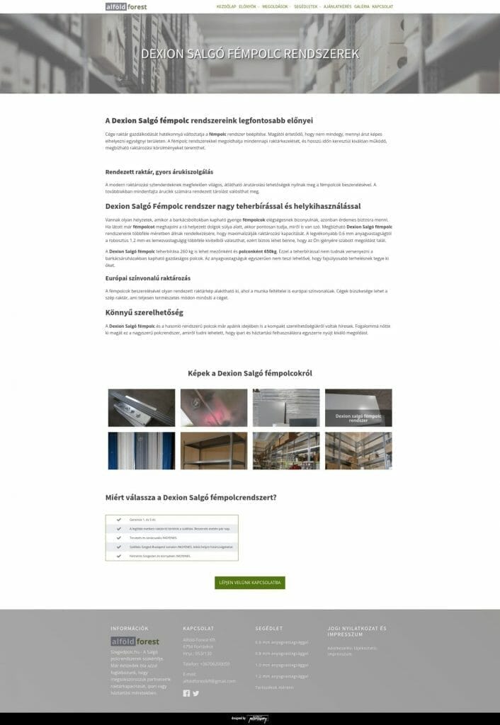 szegedpolc.hu weboldal fejlesztés