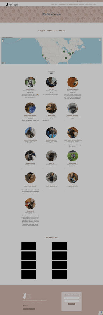 FrenchBulldogsFromEurope weboldal fejlesztés