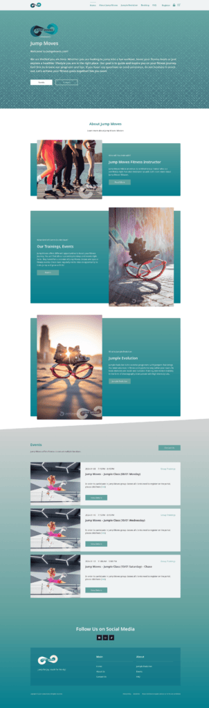 Jump Moves Weboldal fejlesztés